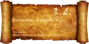 Korponai Lestár névjegykártya